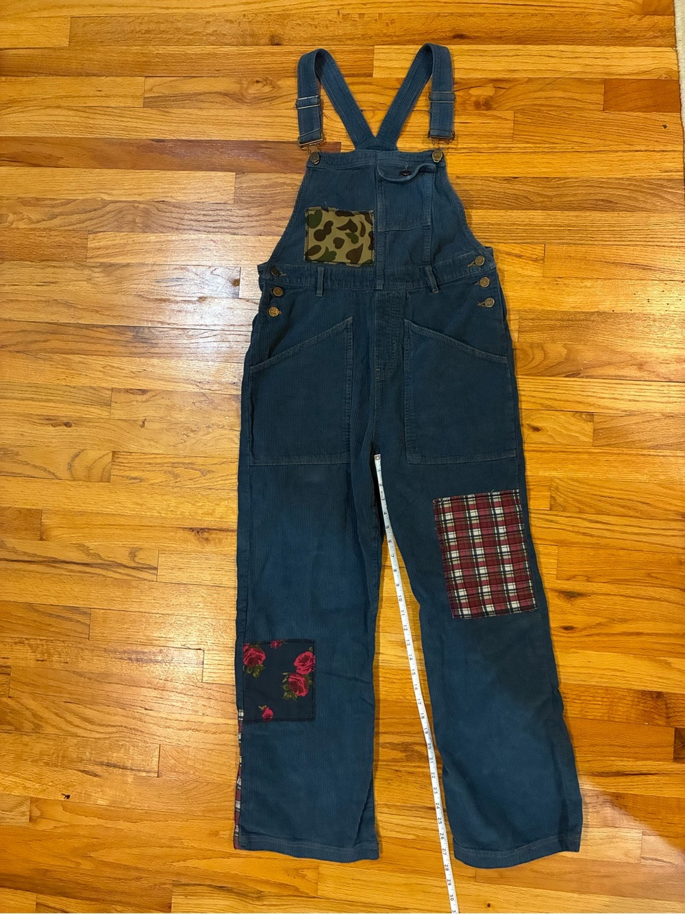 Patchwork Corduroy Overalls